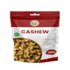 Package of premium cashews with a red and white design on a gray background