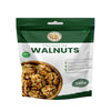 Packaging of Premium walnuts with a green and white design on a White background